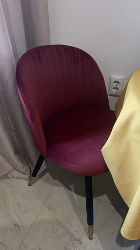 Стул на металлокаркасе Gabi 1 light blue / black / gold фото покупателя 408