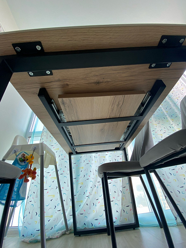 Стол раскладной Лота Лофт 120 25 мм юта / черный матовый фото покупателя 284