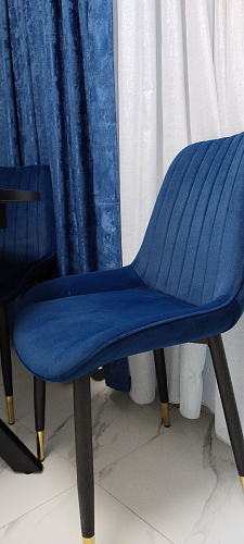 Стул на металлокаркасе Seda 01 blue / gold / black фото покупателя 33