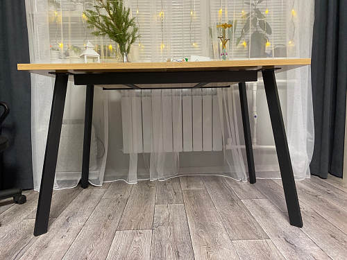 Стол Тринити Лофт 120 32 мм дуб галифакс табако / черный матовый фото покупателя 356