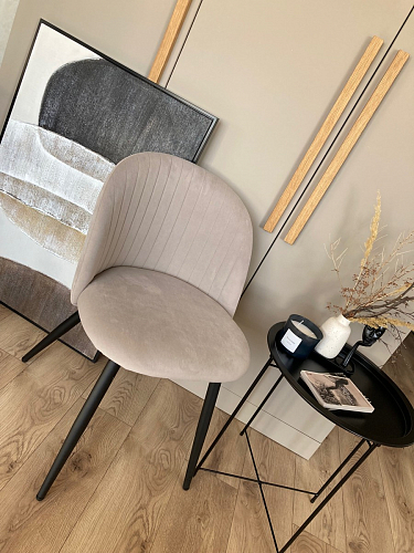 Стул на металлокаркасе Gabi 1 light blue / black / gold фото покупателя 237