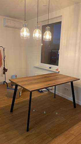 Стол Тринити Лофт 120 32 мм дуб галифакс табако / черный матовый фото покупателя 842