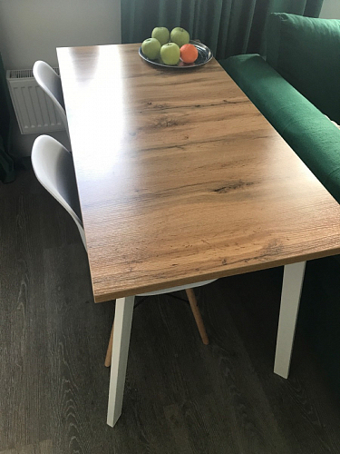 Стол Тринити Лофт 120 32 мм бетон / черный матовый фото покупателя 137