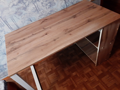 Письменный стол Битти Лофт 116х60х75 дуб делано светлый / белый матовый фото покупателя 9