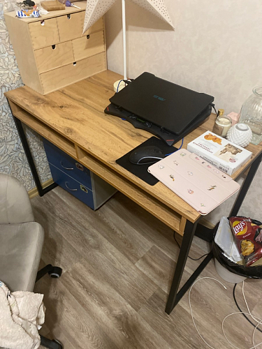 Письменный стол Леон Лофт черный матовый / дуб вотан фото покупателя 144