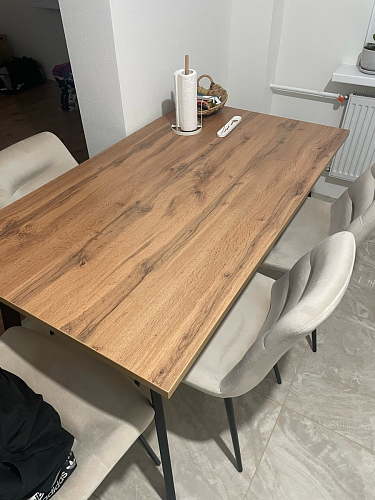 Стол Тринити Лофт 120 32 мм дуб галифакс табако / черный матовый фото покупателя 95