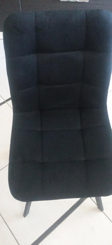 Стул на металлокаркасе Чилли К светло-серый велюр / черный каркас фото покупателя 334