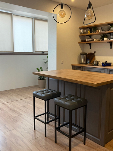 Барный стул Лофт микровелюр катания блэк / черный матовый фото покупателя 7