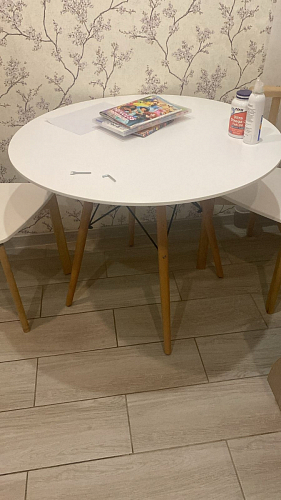 Стол Table 90 white / wood фото покупателя 11
