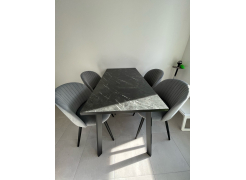 Стол Тринити Лофт 120 32 мм бетон / черный матовый фото покупателя 86