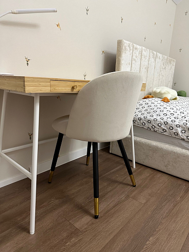 Стул на металлокаркасе Gabi dark beige / black / silver фото покупателя 252