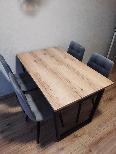 Стол раскладной Лота Лофт 120 25 мм юта / черный матовый фото покупателя 500