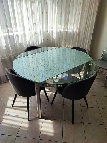 Стул на металлокаркасе Gabi dark beige / black / silver фото покупателя 216