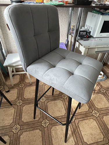 Барный стул Medeo серый велюр фото покупателя 2