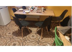 Деревянный стол Лота Лофт 120(160)х75 черный матовый / бетон светлый фото покупателя 841