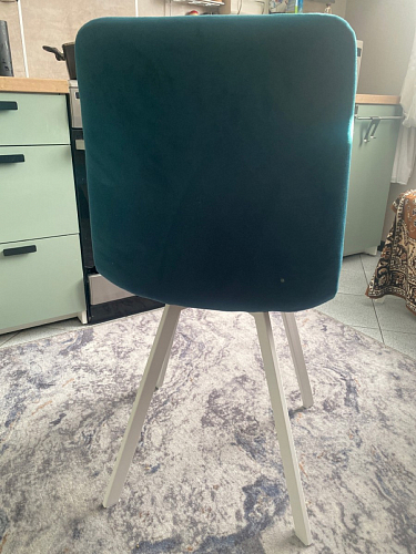 Стул на металлокаркасе Чилли синяя ткань / белый фото покупателя 486