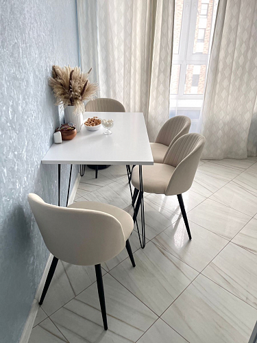 Стул на металлокаркасе Gabi dark beige / black / silver фото покупателя 729