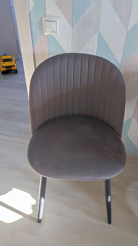 Стул на металлокаркасе Gabi dark beige / black / silver фото покупателя 189