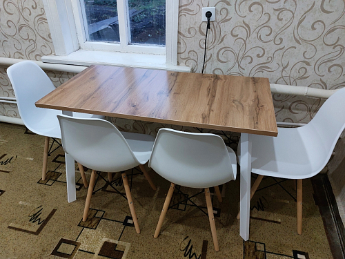 Стол Тринити Лофт 120 32 мм бетон / черный матовый фото покупателя 614