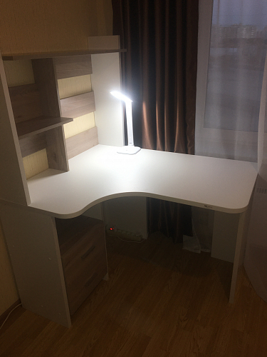 Стол компьютерный Норина 100 x 120 см угловой белый правый фото покупателя 2