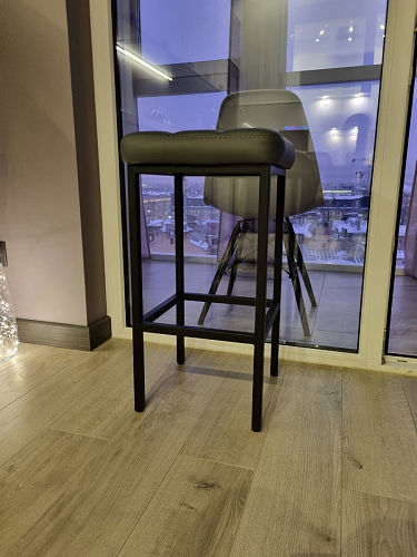 Барный стул Лофт ткань канди грей / черный матовый фото покупателя 81