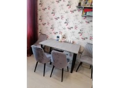 Деревянный стол Лота Лофт 120(160)х75 черный матовый / бетон светлый фото покупателя 301