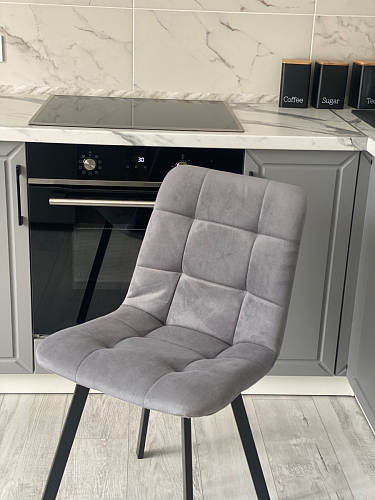 Стул на металлокаркасе Чилли К темно-серый (velutto 32) / черный фото покупателя 560