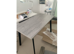 Стол Тринити Лофт 120 32 мм бетон / черный матовый фото покупателя 194