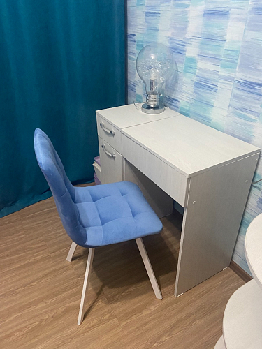 Стул на металлокаркасе Чилли синяя ткань / белый фото покупателя 1017