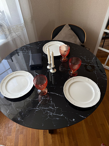 Стеклянный стол Норфолк 100 золото фото покупателя 38