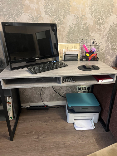 Письменный стол Леон Лофт бетон / черный матовый фото покупателя 75