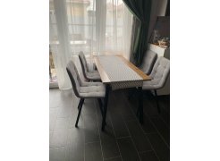 Обеденная группа Эделин светло-серый / бетон / черный матовый фото покупателя 1
