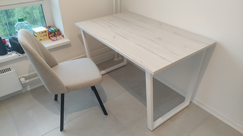 Деревянный стол Лота Лофт 140х80 черный матовый / бетон светлый фото покупателя 805