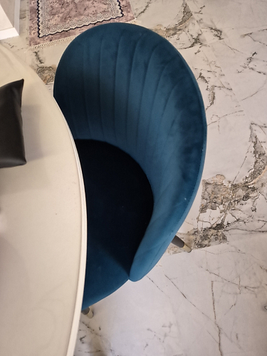 Стул на металлокаркасе Gabi 1 light blue / black / gold фото покупателя 615