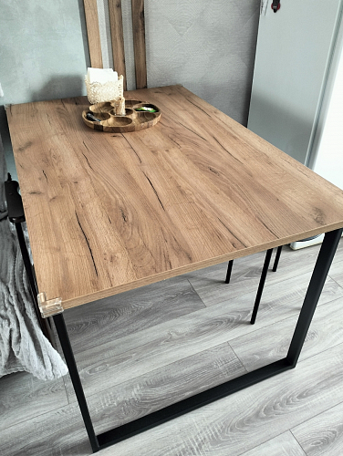 Деревянный стол Лота Лофт 120х75 белый матовый / дуб крафт золотой фото покупателя 987