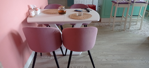 Стул на металлокаркасе Gabi 1 light purple / black фото покупателя 746