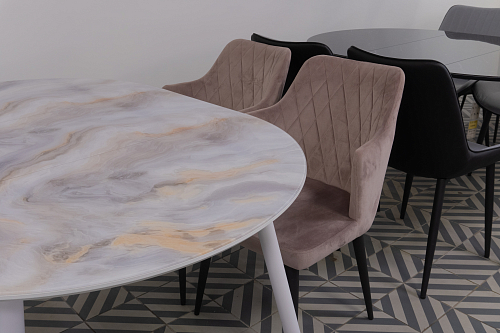 Стул на металлокаркасе Velen light gray / black из шоурума 7