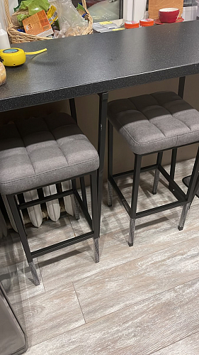 Барный стул Лофт микровелюр катания блэк / черный матовый фото покупателя 61