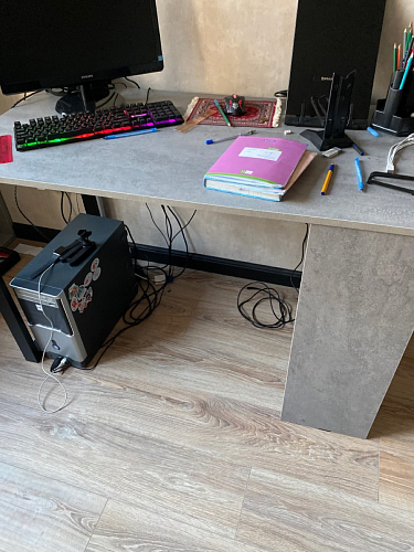 Письменный стол Битти Лофт 116х60х75 дуб делано светлый / белый матовый фото покупателя 18