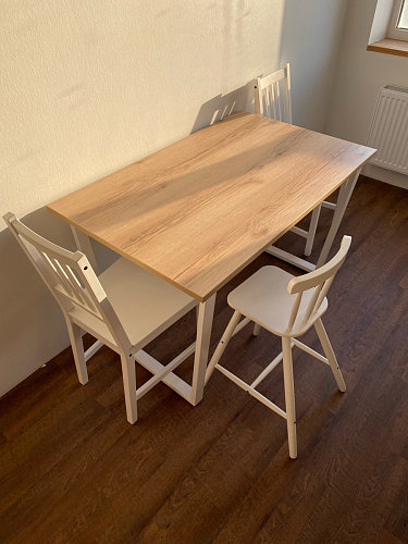 Деревянный стол Барон О 200 х 90 белая пленка шагрень / белый фото покупателя 17