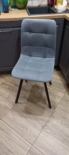 Стул на металлокаркасе Чилли синяя ткань / белый фото покупателя 1350