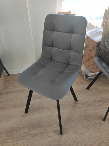 Стул на металлокаркасе Чилли синяя ткань / белый фото покупателя 1341