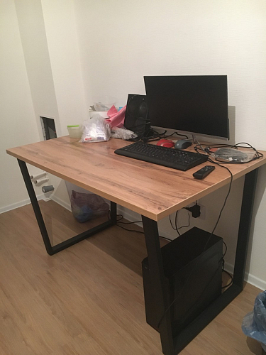 Деревянный стол Лота Лофт 140х80 черный матовый / бетон светлый фото покупателя 278