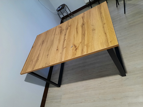 Деревянный стол Лота Лофт 120х75 белый матовый / дуб крафт золотой фото покупателя 654