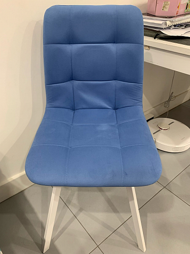 Стул на металлокаркасе Чилли синяя ткань / белый фото покупателя 1404