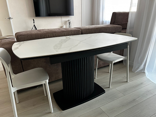 Керамический стол Фестер 140(180)х80 черный мрамор shakespeare black / черный фото покупателя 2