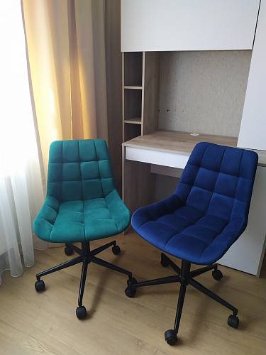 Компьютерное кресло Честер голубой (velutto 47 ) / черный фото покупателя 39