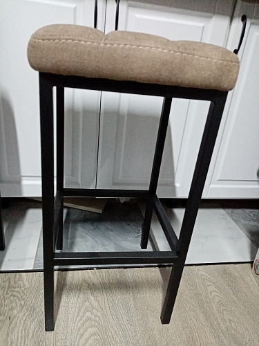 Барный стул Лофт ткань канди крем / черный матовый фото покупателя 68