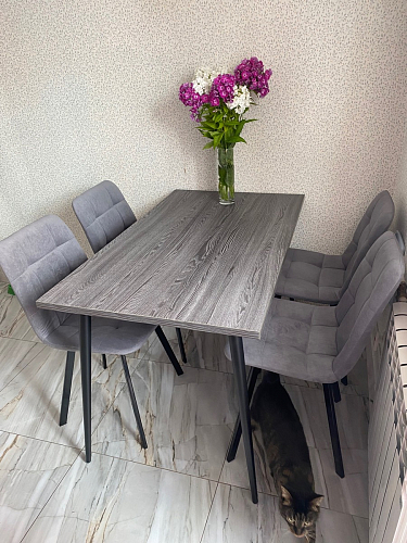 Стул на металлокаркасе Чилли К темно-серый (velutto 32) / черный фото покупателя 371