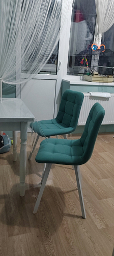 Стул на металлокаркасе Чилли К светло-серый велюр / черный каркас фото покупателя 55